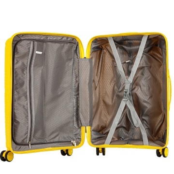 Troler mare Madisson SW42103, polipropilena, cifru, 4 roti duble, 77 cm, galben - Img 2