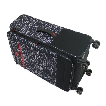 Troler Mare Poliester 4 Roti Duble Ella Icon Urban Textil 2594 - 80 cm Negru - Img 3