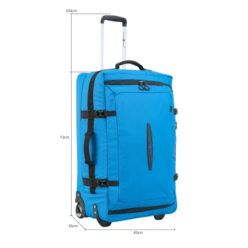 Troler mare Snowball SW42503, 72x40x30 cm, bagaj de cala, 78L, 2 roti, poliester impermeabil, albastru - Img 3