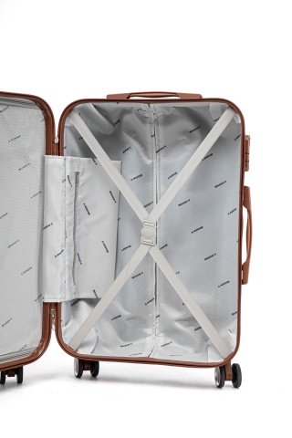 Troler Mediu Aventor, 67x41x25.5 cm, ABS, Cifru, 4 Roți Duble 360°, 61 L, AV107, Negru - Img 9
