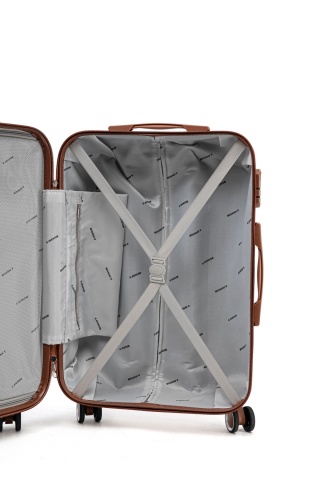 Troler Mediu Aventor, 67x41x25.5 cm, ABS, Cifru, 4 Roți Duble 360°, 61 L, AV107, Alb - Img 10