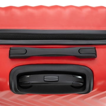 Troler mediu Aventor AV104, 67x43x25 cm, bagaj de cala, vedere de sus cu mâner fix și maner telescopic