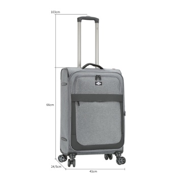 Troler Mediu Extensibil 66x41x24 cm Lee Cooper, Poliester, 4 Roti Duble, LC33503, Gri - Img 3