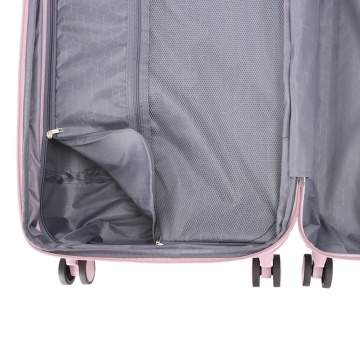 Troler Mediu Extensibil 66x42x27 cm Madisson, Fermoar Antifurt, Policarbonat, SW65203, Roz/Alb - Img 7