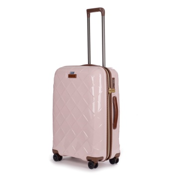 Troler Mediu Policarbonat/Piele Naturala Stratic Leather and More M - 66 cm Rose - Img 3