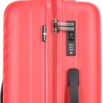Troler mediu Snowball SW47203, polipropilena, fermoar antifurt, cifru TSA, 4 roti duble, 69 cm, rosu - Img 7