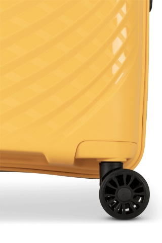 Troler Mediu Worldpack MAUI, F10520, 65 cm, Polipropilenă, Cifru TSA, 4 Roți Duble 360°, Galben - Img 4
