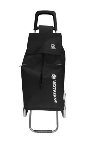 Carucior Cumparaturi Madisson SW22030, Buzunar Termoizolant, 6 Roti, Nylon, Negru