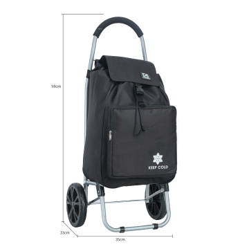 Carucior cumparaturi Madisson SW42028, 55L, 2 roti, buzunar termoizolant, negru - Img 19