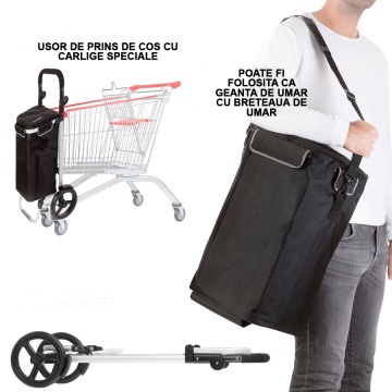 Carucior Cumparaturi, Pliabil, 2 Roti, Cruiser, Allround, 650070, Verde - Img 3