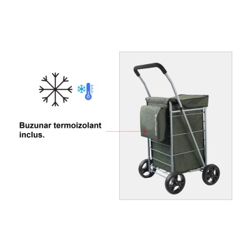 Carucior cumparaturi pliabil Madisson SW42035, 65L, 4 roti, buzunar termoizolant, antracit - Img 4