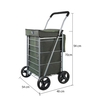 Carucior cumparaturi pliabil Madisson SW42035, 65L, 4 roti, buzunar termoizolant, antracit - Img 14