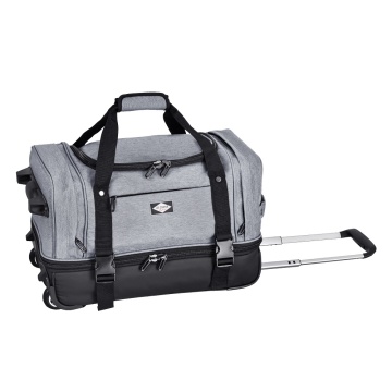 Geanta de voiaj cu role Lee Cooper, 2 compartimente, poliester 600D/bumbac, 50 cm, gri