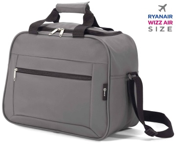 Geantă de voiaj impermeabilă 40x30x20 cm Wizz Air/Ryanair, poliester cauciucat, Benzi BZ 5887, gri