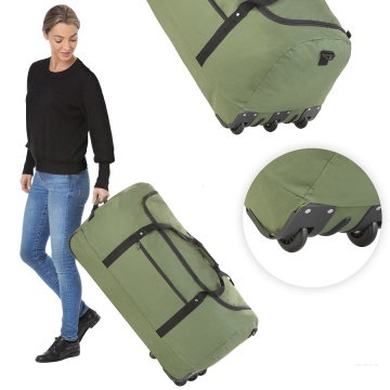 Geanta de voiaj pliabila cu role TravelZ 81W Verde - Img 3