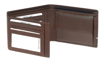 Portofel, Barbati, Piele Naturala, Diplomat, MN 435, Maro - Img 2