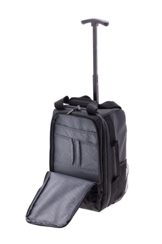 Rucsac cu role 40x25x20 cm, Wizz Air/Ryanair, PVC impermeabil, Gladiator Polar, MG 3958, 14", Negru - Img 3