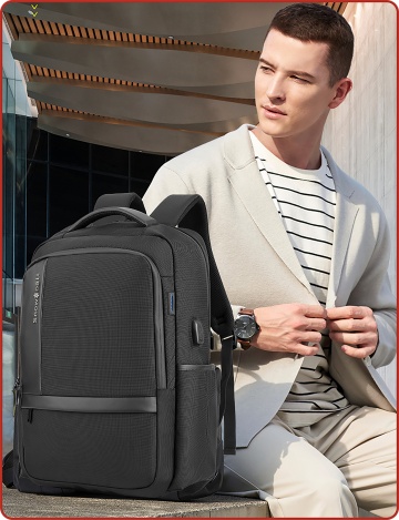 Rucsac laptop 15.6 " Snowball SW22146, 46×30×14 cm , extensibil +20%, impermeabil, port USB, poliester 1680D, negru - Img 11