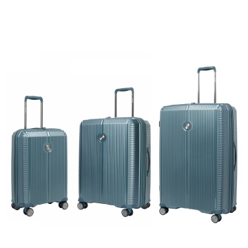 Set trolere extensibile Verage Rome, 1 bagaj de cabina si 2 de cala, fermoar antifurt, polipropilena, cifru TSA, 4 roti 360°, verde