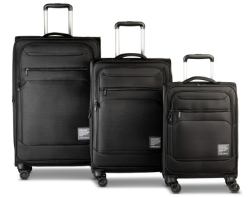 Set trolere Worldpack Bern F10508, 1 bagaj de cabina si 2 de cala, poliester, cifru TSA, 4 roti duble, negru