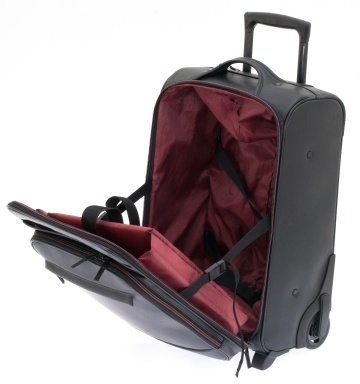 Troler Cabina Davidts Oran Compartiment Laptop 17", Piele Ecologica, 52 cm, Negru - Img 2