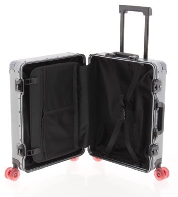 Troler Cabină din Aluminiu Gladiator Luma 55x40x23 cm, Cifru TSA, 4 Roți Duble, Antracit - Img 2