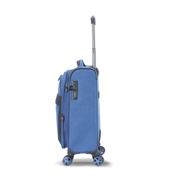 Troler Cabină Extensibil 55x35x20 cm Lee Cooper, Poliester, 4 Roti Duble, LC33503, Albastru - Img 8