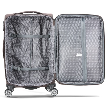 Troler cabină extensibil Madisson, 55x35x20/25 cm, poliester, 4 roți duble, cifru, SW55104, maro - Img 2