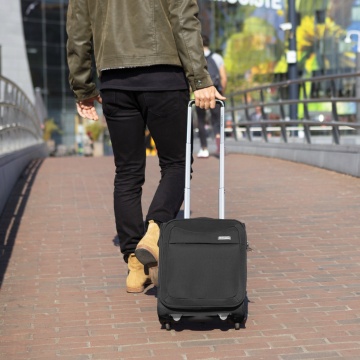 Troler cabina XS CarryOn Air, 40×30×20 cm, bagaj de mana Wizz Air, poliester, 23 L, negru - Img 7