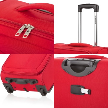 Troler cabina XS CarryOn Air, 40×30×20 cm, bagaj de mana Wizz Air, poliester, 23 L, rosu - Img 5