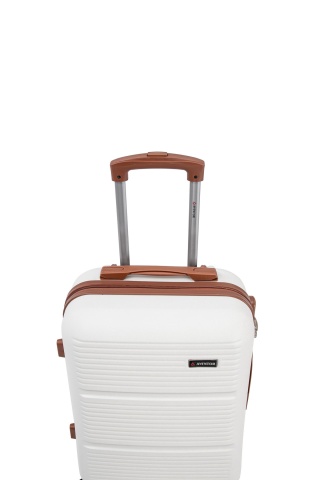 Troler de Cabină Aventor, 55x35x20 cm, ABS, Cifru, 4 roți duble 360°, 32 L, AV107, Alb - Img 19