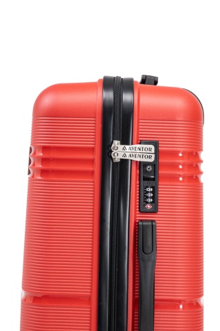 Troler de Cabină Aventor, 55x40x22 cm, Polipropilenă, Cifru TSA, 4 Roți Duble 360°, AV108, Roșu - Img 4