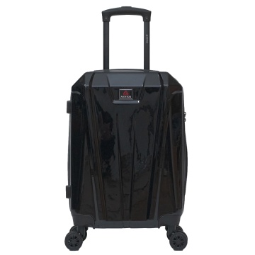 Troler de cabina Aventor AV103, policarbonat, bagaj de mana, folie de protectie, cifru TSA, negru