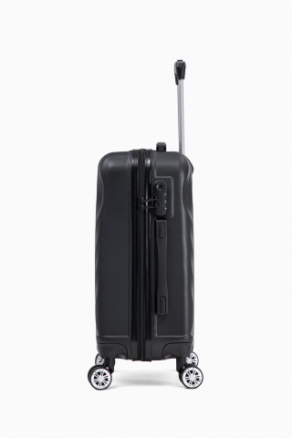 Troler de cabina Aventor AV104, 55x36x22 cm, bagaj de mana, 100%ABS, cifru, 4 roti duble 360°, negru - Img 4
