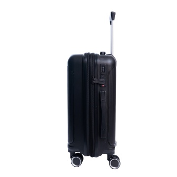 Troler de cabina extensibil Aventor AV101, 55x36x21.5 cm, bagaj de mana, polipropilena, +20% capacitate, fermoar antifurt, cifru TSA, negru - Img 5