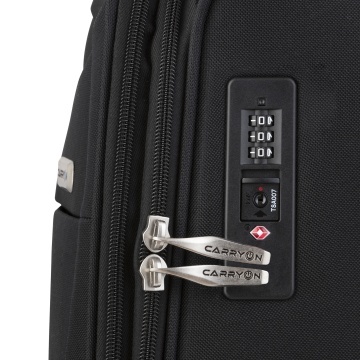 Troler de cabina extensibil CarryOn Air, bagaj de mana, 55x35x20 cm, poliester, +20% capacitate, 2.3 kg, negru - Img 6