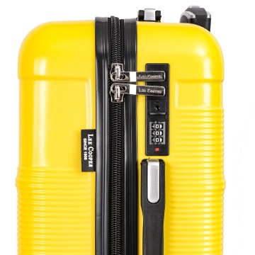 Troler de cabina Lee Cooper LC32203, policarbonat, 4 roti duble, cifru, 55 cm, galben - Img 8