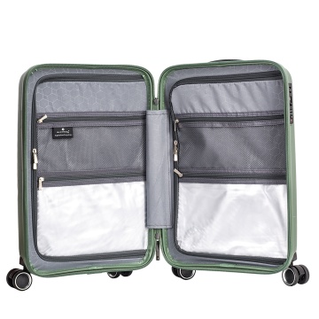 Troler de cabina Snowball SW47203, polipropilena, fermoar antifurt, cifru TSA, 4 roti duble, 55 cm, verde inchis - Img 2