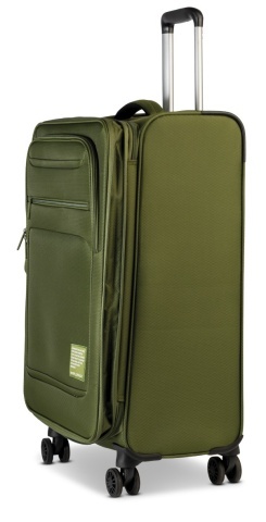 Troler de cabină Worldpack Bern F10508, 55x37x24 cm, bagaj de mână, poliester, cifru TSA, 4 roți duble, verde olive - Img 6