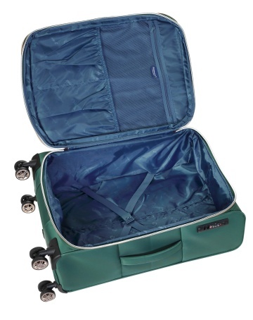 Troler mare extensibil Diplomat Monaco 78x48x31/36 cm, +25% capacitate, fermoar antifurt, bagaj de cala, poliester, verde - Img 2