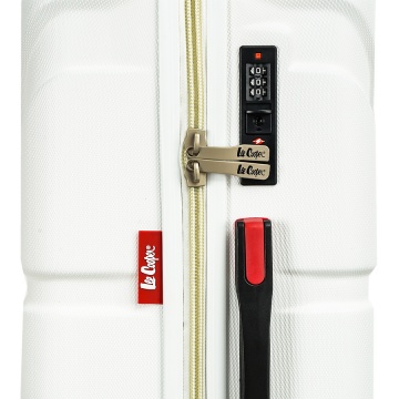 Troler Mare Lee Cooper London, ABS, 4 Roti Duble, Cifru, 76 cm, Alb/Milky - Img 11