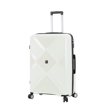 Troler mare Madisson SW53103, 76x50x30 cm, bagaj de cala, 100%polipropilena, cifru, 4 roti 360°, alb