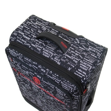 Troler Mare Poliester 4 Roti Duble Ella Icon Urban Textil 2594 - 80 cm Negru - Img 4