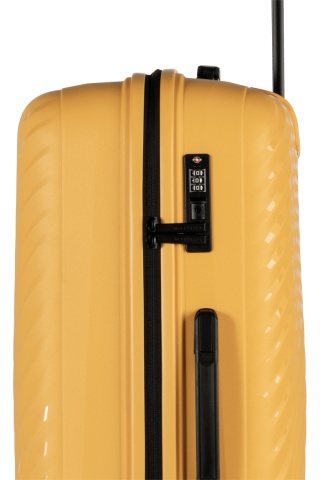 Troler Mare Worldpack MAUI, F10520, 75 cm, Polipropilenă, Cifru TSA, 4 Roți Duble 360°, Galben - Img 3