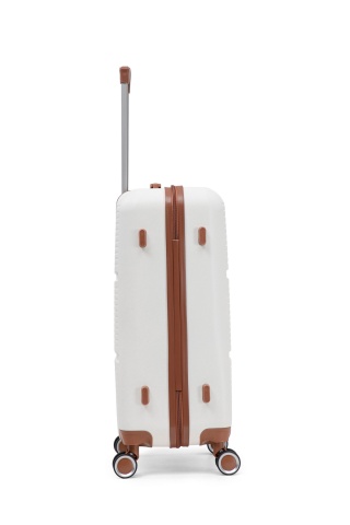 Troler Mediu Aventor, 67x41x25.5 cm, ABS, Cifru, 4 Roți Duble 360°, 61 L, AV107, Alb - Img 17