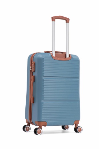Troler Mediu Aventor, 67x41x25.5 cm, ABS, Cifru, 4 Roți Duble 360°, 61 L, AV107, Albastru - Img 17
