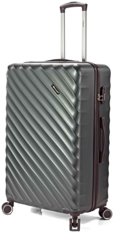 Troler mediu Benzi BZ 5812, ABS, cifru, 4 roti duble, 67 cm, verde inchis