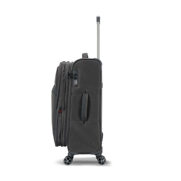 Troler Mediu Extensibil 66x41x24 cm Lee Cooper, Poliester, 4 Roti Duble, LC33503, Antracit - Img 8