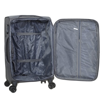 Troler Mediu Extensibil 68x41x30 cm Diplomat, Poliester, Cifru, ZC208, Gri - Img 2