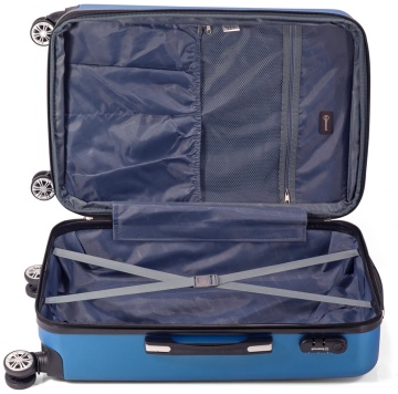 Troler Mediu Extensibil Benzi BZ 5688, ABS, 4 Roti Duble, 67 cm, Albastru - Img 2